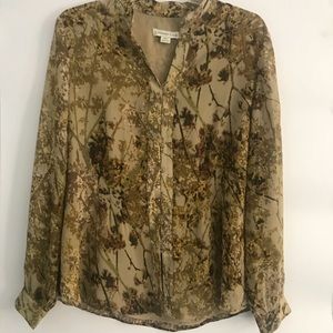 Coldwater Creek sheer blouse. Multi green